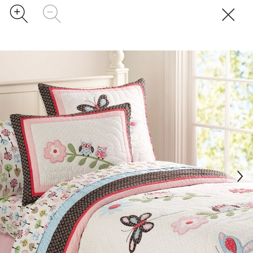 Pottery Barn Kids Woodlands quilt twin size set